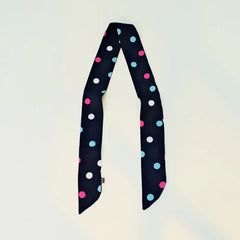 Polka Dot Skinny Long Neck Tie Ribbon Scarf
