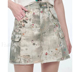 Y2K Ripped Pockets Mini Skirt
