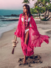 Bohemian Dot Ruffled Chiffon Cover Up