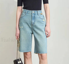 Minimalist Summer Denim High Waist Loose Cotton Short