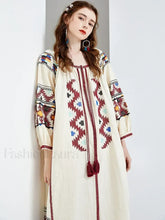 Lantern Sleeve Floral Boho Dress