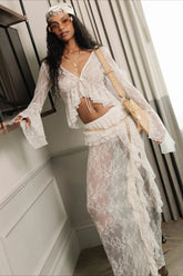 Sheer Lace Two Piece Boho Dress