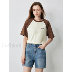 Raglan Sleeve Pure Cotton Casual T-Shirt