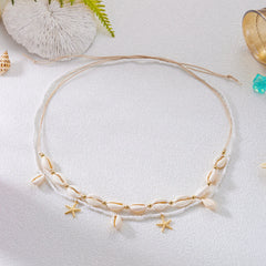 Boho Shell Beaded Elastic Waist Chain Set
