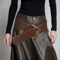 Vintage Wide Brown Waist Belt