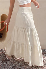 Solid Color Relaxed Fit Boho Skirt