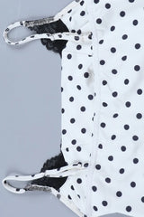 White Polka Dot Lace Trim Cami
