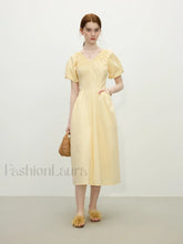French Waist-Slim Midi Dress