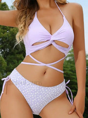 Patchwork Bandage Swimsuit Set