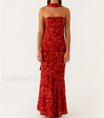 Sexy Backless Mesh Floral Dress