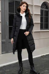 Plus Size Hooded Longline Puffer Coat