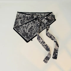 Blue Paisley Triangle Tie Bandana Retro Head Scarf