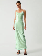 Triggered Sequin Open Trendy Back Long Dress