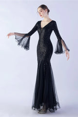 Sequin Ruffled Mesh Party Dress