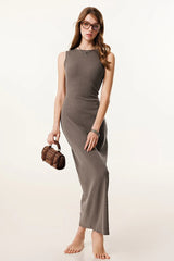 Slim Fitted Knit Tank Sweater Dress
