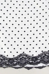 Lace-Trim V-Neck Polka Dot Halter Backless Mini Dress