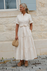 Claudia Tiered Maxi Dress-Cream