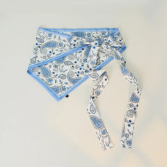 Blue Paisley Triangle Tie Bandana Retro Head Scarf