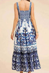 Ethnic Print Flowy Maxi Boho Dress