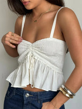 Ruched Babydoll Sweetheart Crop Top