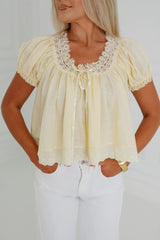 Jessie Lace Top- Yellow