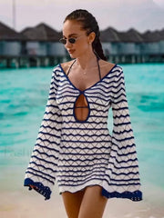 Striped Cut Out Mini Cover Up