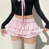 Sweet Low-Waist Casual Mini Skirt