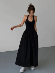 Minimalist Halter Graceful Backless Long Dress