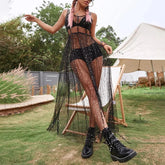 Sleeveless Sequin Split Cover Up
