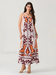 Backless Suspender Boho Dress