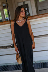 Effortless Knot-Strap Dress-Black