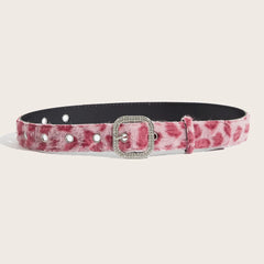 Leopard Soft Fabric Faux Fur Wide Belt