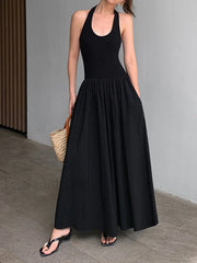 Minimalist Halter Graceful Backless Long Dress