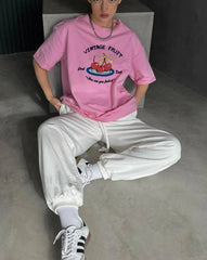 Vintage Chic Letter Printed T-Shirt