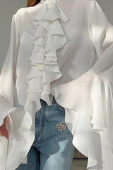 Chiffon Flare Sleeve Blouse