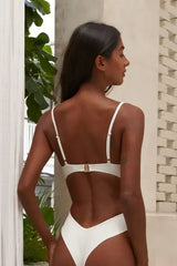 Solid Underwire Slim Fit One Piece Swimwear