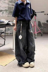 Vintage Baggy Ripped Denim Jeans