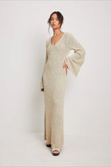 Casual Solid Maxi Sweater Dress