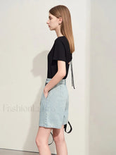 Back Drawstring Hollow T-Shirt