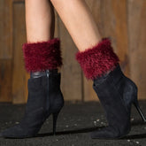 Short Feather Yarn Foldover Boot Cuffs