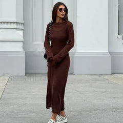Elegant Solid Knit Beach Cover Up