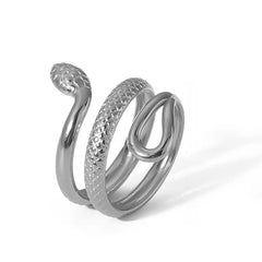 18K Gold Plated Hollow Snake Chain Ring