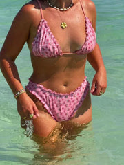 Y2k Ruffle Tie-Up Bikini Set