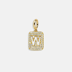 Block Pavé Initial Cluster Charm - W
