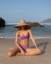 Braided Texture Purple Bikini Set