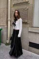 Bow Sequin Cut Out Long Sleeve Jacket