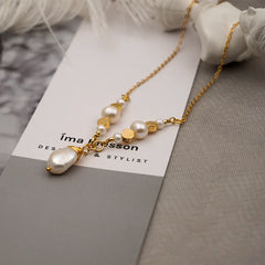 Baroque Pearl Drop Pendant Layered Necklace
