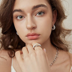 Baroque Pearl Open Geometric Ring