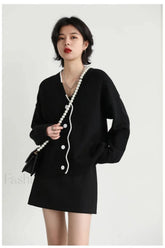 Basic V-neck Loose Knit Cardigan