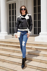 Shearling Lined Belted Suede Jacket